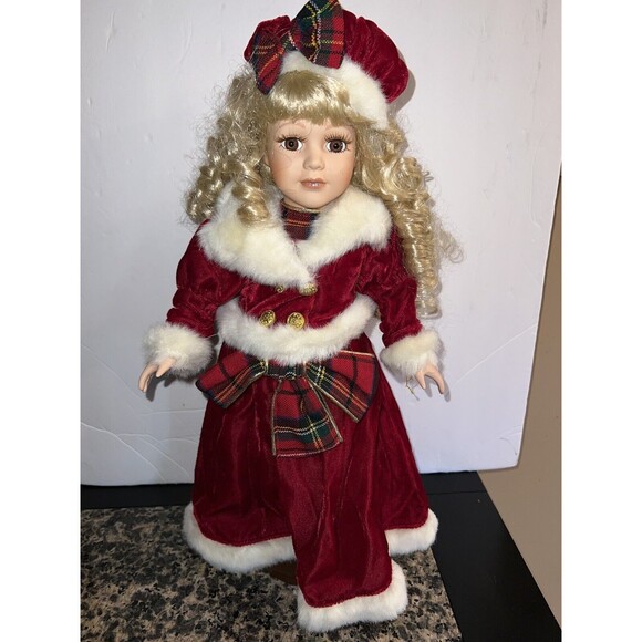 The Collector Choice Series DanDee Christmas Porcelain Doll 17” Limited Edition - Picture 1 of 14